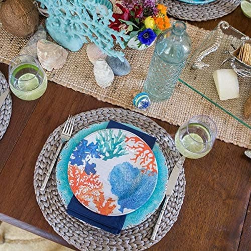 The Home Talk Table Runner 13'' x 72'' Eco-Friendly Hand-Made Vintage Jute Mats for Parties, Dining Table, Wedding, Boho Table Runner, Perfect for Decor - Natural Jute 5