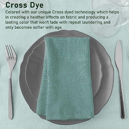 Ruvanti Cloth Napkins Set of 12, 18x18 Reusable Napkins Cloth Washable, Soft & Durable Table Napkin, Poly Cotton Fabric Dinner Napkins for Parties, Christmas, Thanksgiving, Weddings - Teal 5
