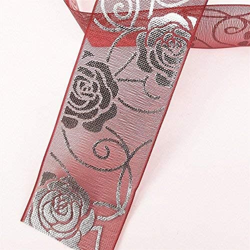 Chenkou Craft Random 20 Yards 1" 25MM Mix Lots Spring Summer Organza Ribbon Assorted Dots Bow Flower Love Heart Rose (Organza Ribbon 1") 5