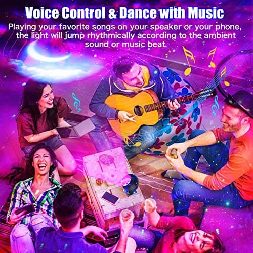 Galaxy Projector 3 in 1 Ocean Night Light Ceiling Projector with 360 Pro Galaxy Globe and 40 Lighting Modes - Voice Control Remote for Bedroom - Gift for Kids and Adults 5