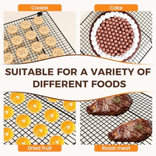 ZHIWUJIA 3 Layer Detachable Collapsible Cooling Racks, 17 * 11 Inch Cooling Wire Rack Stackable Drying Rack Cookie Rack Bread Cooling Rack 6