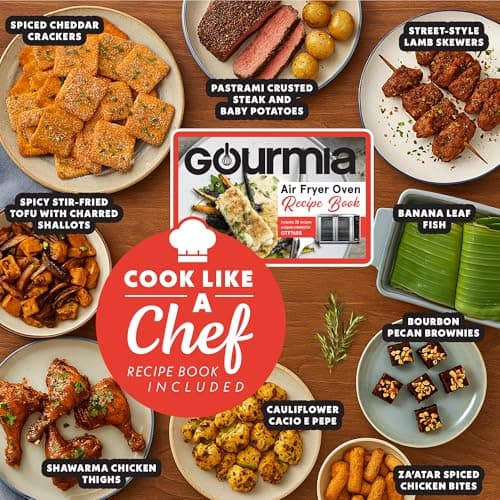 Gourmia French Door Air Fryer – 25 Qt Large Capacity Convection Oven, Fryfroce 360°, Digital Display with 17 Cooking Presets, Bake, Toast, Roast, Dehydrate, Fits 12” Pizza 5