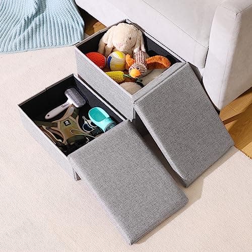 Foldable Dog Stairs/Steps 2-Tier Pet Steps Storage and Adjustable Steps for Small Medium Dogs Pet Steps Storage Stepper for High Beds Sofa Pet Dog Cat (2 Step-Light Grey) 7