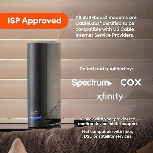 ARRIS (G34) - Cable Modem Router Combo - Fast DOCSIS 3.1 Gigabit WiFi 6 (AX3000), Approved for Comcast Xfinity, Cox, Spectrum & More, 1 Gbps Max Internet Speeds 6