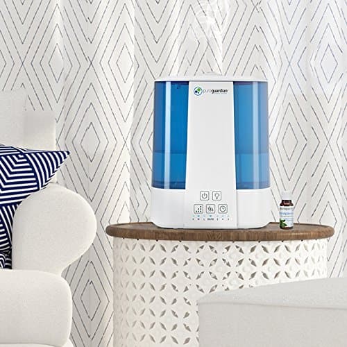 PureGuardian Top Fill Warm and Cool Mist Ultrasonic Humidifier, 560 Sq. Ft., 2 Gallon Tank, 100 Hour Runtime on Low, Filter-Free with Essential Oil Tray, 3 Speeds, Silver Clean Treatment, H5225WCA 13