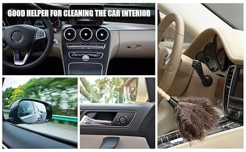 iHUFeather Ostrich Feather Duster 14 inch Feather Duster Fluffy Natural Genuine Ostrich Feathers with Wooden Handle and Eco-Friendly Reusable Handheld Ostrich Feather Duster for Cleaning Supplies 5