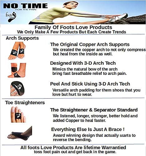 FOOTS LOVE Plantar Fasciitis Compression Copper Arch Support-Guaranteed Sciatic Nerve Pain Relief- High, Flat & Fallen Arches. The Unisex Design the World Copied 5