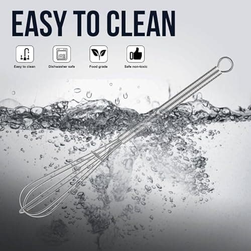 Eddeas Mini whisk, Small Whisk 2 Pieces, 5in and 7in 304 Stainless steel Wire Whisk for Whisking, Beating, Mixing Sauces, Blending Ingredients 8