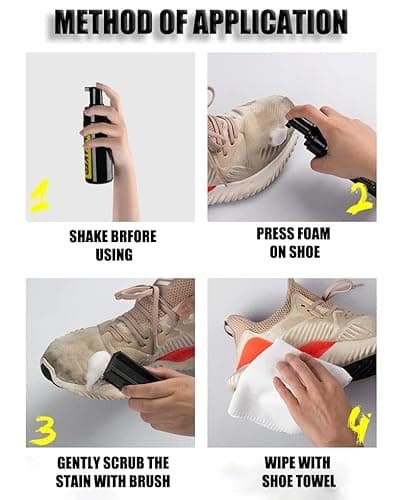 COZGO Shoe Cleaner Kit for Sneaker, Water-Free Foam Sneaker Cleaner 5.3Oz with Shoe Brush and Shoe Cloth,Work on White Shoe,Suede,Boot,Canvas,PU,Fabric,etc 5