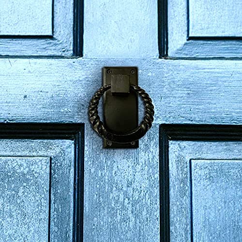 Akatva 'Kasai' Black Cast Iron Door Knocker - Powder Coated Exterior Home Door Knocker 6