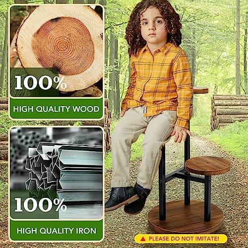 AUGOSTA 3 Tier Plant Stand, Tall Metal Wood Shelf Holder for Indoor, Outdoor Display Rack Flower Pot Stand for Corner Living Room Balcony Garden Patio 7