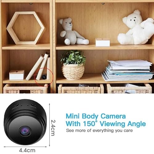 Deedlite Lens Cam Magnetic Mini Security Camera, Magnetic Base for Easy Installation, Wi-Fi Hd Streaming, Motion Detection and Night Vision, Compatible with Smart Phones 6