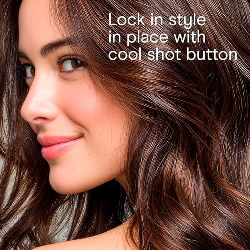 Conair Hair Dryer, 1875W Turbo Blow Dryer with Tourmaline Coating and Ionic Conditioning, Includes Diffuser and Concentrator Attachments, 2 Heat & 2 Speed Settings, Blue/Black 7