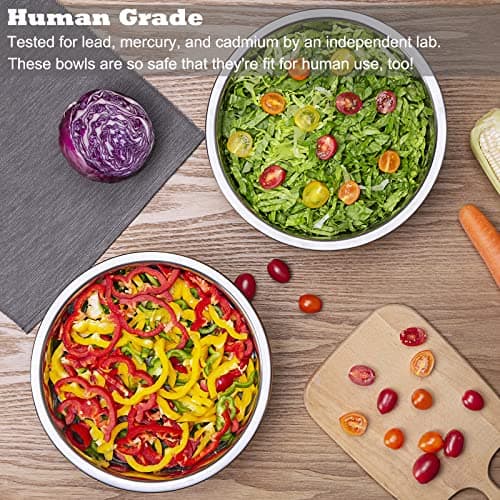 Podinor Large Dog Water Bowl 2 Pack, 1.3 Gallons 170oz Stainless Steel Extra Large Dog Food Bowl for Big Giant Dogs, Black 5