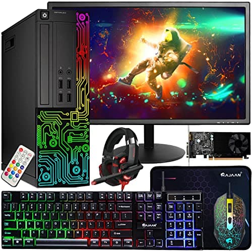 Dell Gaming OptiPlex Desktop RGB Computer PC, Intel Core i7, GeForce GT 1030 2GB GDDR5, 16GB RAM, 512GB SSD, 24 Inch HDMI Monitor, Keyboard Mouse and Headset, WiFi, Windows 11 Pro (Renewed)