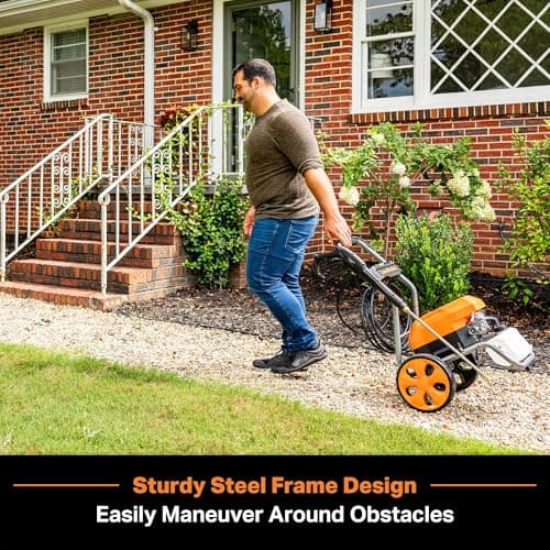 LawnMaster LT2100B Electric Pressure Washer 2300 PSI MAX 13 Amp 1.2 GPM CSA Certified with 5 Nozzles Powerful Storage Organization 5