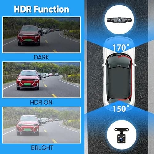 Saker Full View Car Dashcam System, 360° 4 Channel Dash Cam with Front, Rear, Left, Right Cameras, 4K Recording, Night Vision,G-Sensor & Loop Recording for Commercial Use (with 128GB SD Card) 7