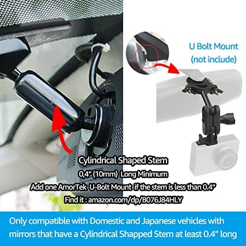 AMORTEK Dash Cam Mount for Rove R2-4K,R2-4K Pro, R2-4K Dual, Falcon F170,Z-Edge,Old Shark,YI,Kdlinks X1,VANTRUE and Most Dash Camera and Car Camera 5