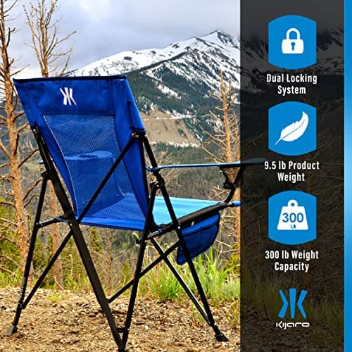 Kijaro Dual Lock Folding Camp Chairs - Versatile for Sports, Outdoors & Lawns - Locks Positions - Maldives Blue 6