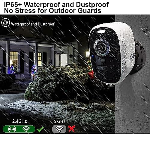 DCT Wireless Outdoor Security Camera: Magnetic, Battery-Powered, 2K Color Night Vision, Weatherproof, Motion Detection, 2-Way Audio, Spotlight & Alarm, SD/Cloud, Long Battery Life 6