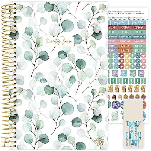 bloom daily planners 2024 Calendar Year Day Planner (January 2024 - December 2024) - 5.5” x 8.25” - Weekly/Monthly Agenda Organizer Book with Stickers & Bookmark - Boho Greenery