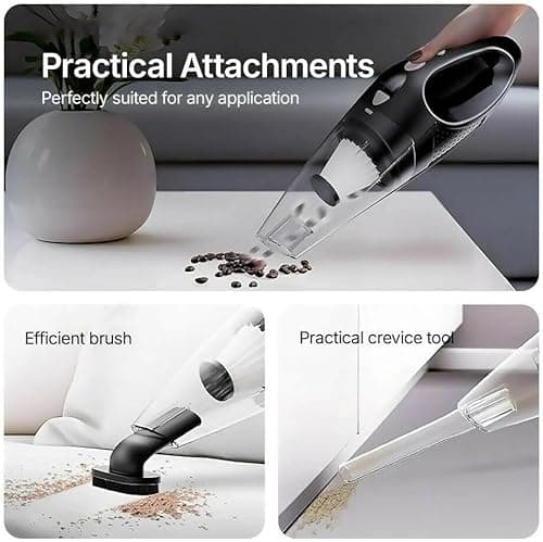 Deedlite Ultra-Powerful Cordless Handheld Vacuum/with LED Light and Fast-Charging Function/Portable Vacuum for Wet & Dry/Lightweight and Quiet 4