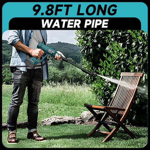 Cordless Pressure Washer for Makita 18V Battery 700 PSI Portable Handheld Power Washer with 6-in-1 Nozzle Foam Cannon for Car Floor Fence Wall Cleaning (Battery Not Included) 7