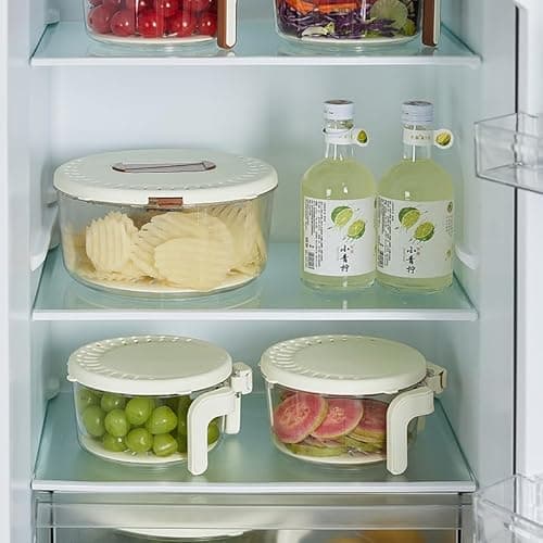 Fruit and Salad Washing Bowl with Strainer,Colander for Kitchen,Multi-Functional Vegetable and Food Drainer with Lid And Handle,Portable Fruit and Salad Containers for Fridge,BPA Free 5