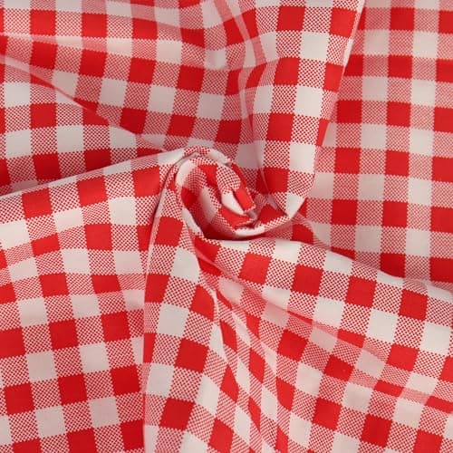 Red Checked Queen Pillow Cases 2 Pack Envelope Closure Soft Cotton Fabric Pillow Covers Queen Size 30" L x 20" W 8