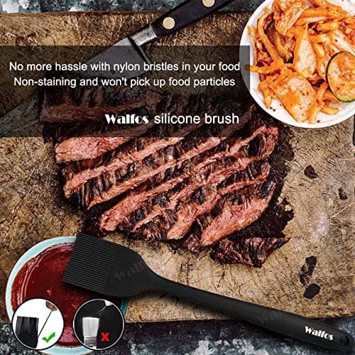 Walfos 600°F Heat Resistant Silicone Basting Brushes BPA Free Pastry Brush, Spread Oil Butter Sauce for BBQ Grill Baking Kitchen Cooking, Dishwasher Safe (2 SIZE) 5