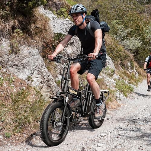 bluebiko 1000W Folding Electric Bike, 48V 20AH Large Removable Battery E Bike, 30+MPH, 80 Miles Max Range, 20" Fat Tire EBike for Adults, Adult Electric Bicycles for Commute Beach Snow,Dark Green 7