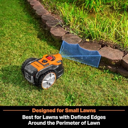 LawnMaster OcuMow™ VBRM601YCM MAX Perimeter Wire Free Robot Lawn Mower Cuts Small Lawns 2000-3500 Square Feet with Optical Navigation, Obstacle Avoidance, Low Noise and No Go Function 6