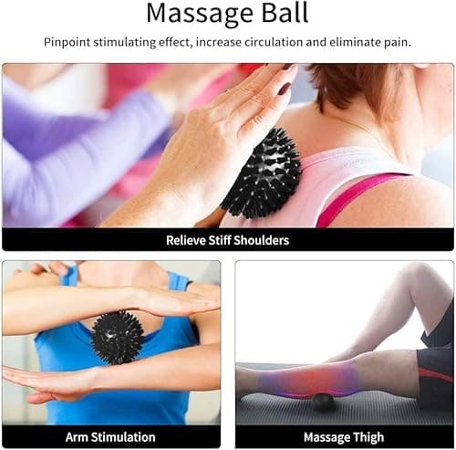 6 in1 Foam Roller Set, Trigger Point Foam Roller, Yoga Stick, Massage Ball, Fixation Ball, Fitness Stretching Strap, Carrying Bag, Towel for Deep Muscle Massage Pilates Yoga 5