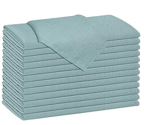 Ruvanti Cloth Napkins Set of 12, 18x18 Reusable Napkins Cloth Washable, Soft & Durable Table Napkin, Poly Cotton Fabric Dinner Napkins for Parties, Christmas, Thanksgiving, Weddings - Teal 9