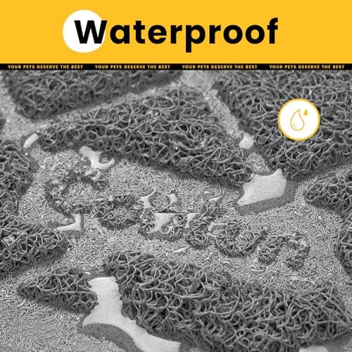 Conlun Cat Litter Mat Litter Trapping Mat, Premium Durable PVC Grid Mesh with Scatter Control, Non-slip, Less Waste Cat Litter Box Mat, Soft on Kitty’s Paws, Urine Waterproof, 24" x 17" Grey 8