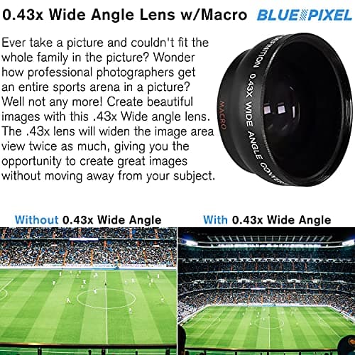 Canon EOS 2000D / Rebel T7 DSLR Camera w/EF-S 18-55mm f/3.5-5.6 Lens 3 Lens Kit: 128GB Memory + Wide Angle + Telephoto + Flash (Renewed) 6