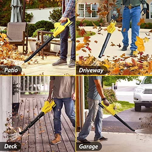 Cordless Leaf Blower Battery Powered - Electric Small Blower with 2 Batteries - 20V 140 CFM Lightweight Handheld Battery Operated for Patio, Yard 6