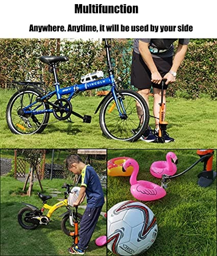 GOBKO Bike Pump with Gauge,Bicycle Floor Pump for Presta and Schrader Valves Bike Tire Pumps Inflator High Pressure 160PSI & 11BAR Portable Air Pump for Road Bike Car MTB Sports Balls 6