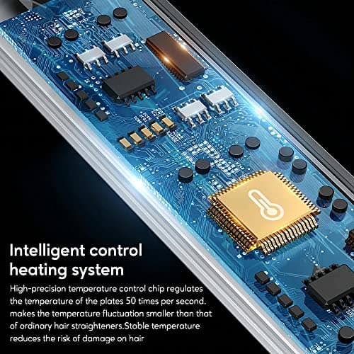 Terviiix Titanium Flat Iron Hair Straightener - ARC Non-Snagging for Smooth, One-Swipe Results, Salon-Grade Wide 1-3/4 Inch Straightening Iron Saves Time on Thick, Curly, Black & Natural Hair, Gold 5