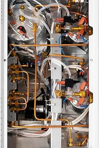 Commercial 2-Group Volumetric Espresso Machine for Restaurant and Café Use, Stainless Steel and Copper Construction, 220V, White 7