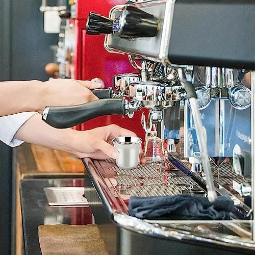 Easyworkz Stainless Steel Espresso Cup 2pcs Set Double Wall Insulated Metal Demitasse Cups 5 oz 6