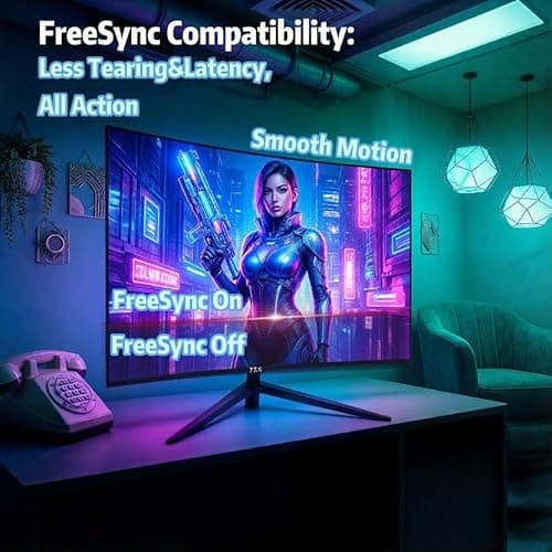 ZZA 27" Curved Gaming Monitor, 280Hz FHD 1080P, 1800R VA Panel, 120% sRGB, AMD FreeSync, 1ms GTG, Esports Ready Display, Flicker-Free, HDMI & DP, VESA Mount - Black 5