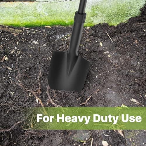 Shovel, Garden Shovel for Digging, 28" Gardening Shovels Heavy Duty with D Handle, Pointed Spade Shovel for Camping, Edging, Beach Sand, Metal Garden Shovel with Fiberglass Shaft, Black 7