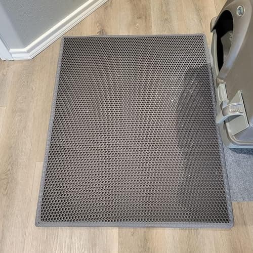 Waretary Cat Litter Box Mat: 36"x 30" Waterproof Kitty Cat Litter Trapping Mat, Easy-clean Double-layer Scatter Control Pad Rug (Grey) 9