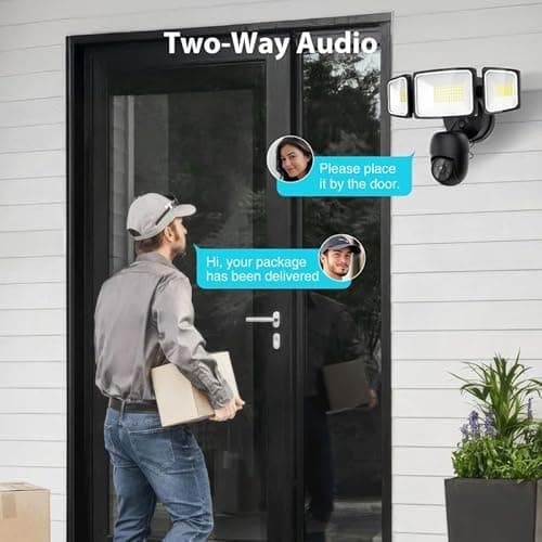 Onforu Floodlight Camera 360° View 2K HD Video Security Camera Outdoor, 5500LM Motion-Activated Smart Flood Lights Cam, AI Detection and Tracking, 24/7 Recording, Color Night Vision, Work with Alexa 6
