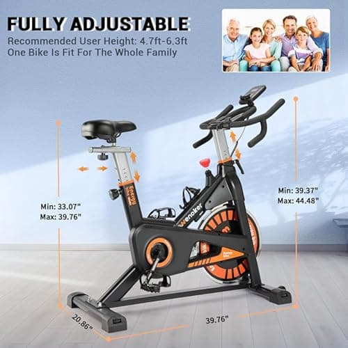 Exercise Bike, WENOKER Stationary Bike for Home, Indoor Bike with Silent Belt Drive, Heavy Flywheel, Multi-grips Handlebar and Upgraded LCD Monitor 7