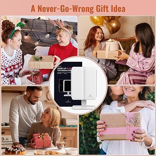 EASEHOLD Lighted Makeup Mirror with 3X Magnification, 3 Color Lights & Touch Sensor - Rechargeable Trifold Vanity Mirror for Travel, Desk, Home Use 6