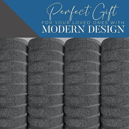 DAN RIVER Pack of 2 Bath Sheet 35x70 Inches, Extra Large Ribbed Gray Bath Towels Oversized, Absorbent Cotton Towels for Bathroom 6