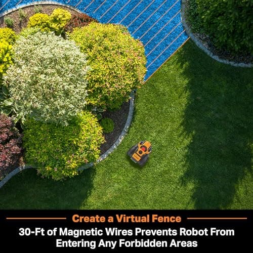 LawnMaster OcuMow™ Perimeter Wire Free Robot Lawn Mower Cuts Small Lawns 1000-2000 Square Feet with Optical Navigation, Obstacle Avoidance, Low Noise and No Go Function 5