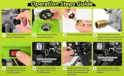 3500PSI Gas Pressure Washer 2.4GPM Gas Power Washer 79CC Gas Powered Washing Machine Commercial High Pressure Washer with 25ft Hose&5 Nozzles for Patio Garden Yard Vehicle,EPA/CARB/ETL 9